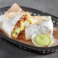 Potato Burrito Verde · Big chunks of potatoes tossed in our house batter and fried until super crispy and golden br...