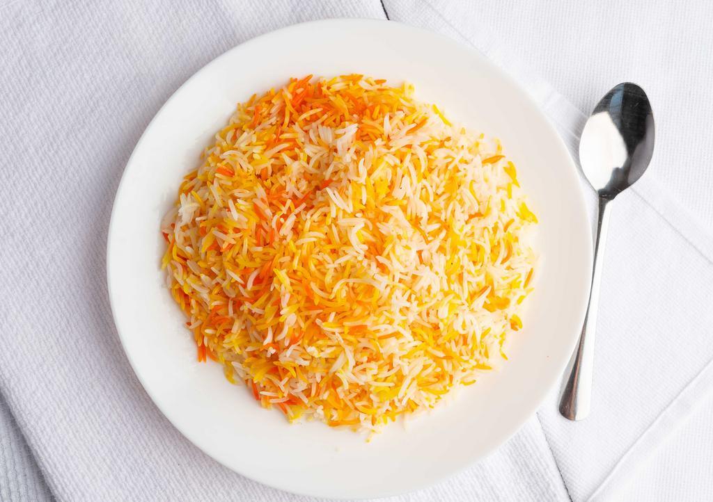 Saffron Rice · Basmati rice with saffron.