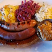 Sausage Dinner Family Meal · Serves up to 4 people
Bier Sausage with stoneground mustard
Mashed Potatoes
Red Cabbage
Saue...