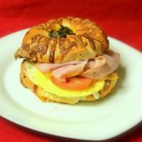 Sunrise · Egg and American cheese on a croissant or bagel.
