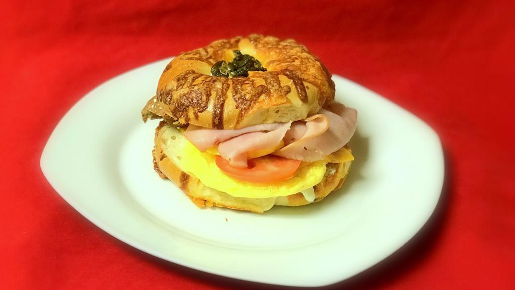 Sunrise · Egg and American cheese on a croissant or bagel.