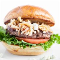 Steakhouse With Fries · Angus beef | lettuce | tomato | onion straws | bleu cheese |  on a toasted Brioche Bun