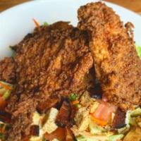 Fried Chicken Salad · Southern Fried Chicken, Bacon, Romaine/Napa Cabbage Blend, Tomato, Red Onion, Carrot,Crouton...