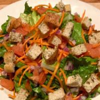 House Salad · Lettuce, Tomato, Carrot, Red Onion, Croutons, Choice of Dressing *Gluten Free Available (no ...