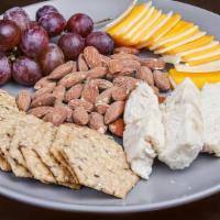 Nuts N Bolts · Gluten Free Crackers, Cheese (provolone and cheddar), Salted Almonds, Chicken slices and Gra...
