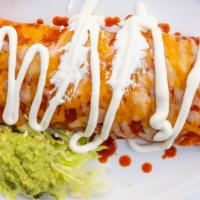 Wet Burrito · Your choice of meat, asada, pastor, chicken.