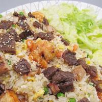 House Fried Rice(Chicken, Beef & Pawn) · 