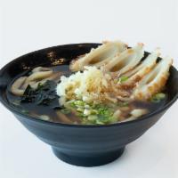 Oden Udon · with fish cake, seaweed, green onion, tempura flake.