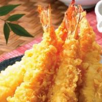 Shrimp Tempura · Deep fried six pieces shrimp and vegetables.