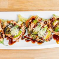 Sushi Tacos · Shiso leaves: shiso leaves, spicy tuna, spicy crab, jalapeño, avocado, cilantro, eel sauce, ...