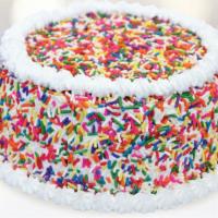 Rainbow Sprinkles · Vanilla cake, vanilla and cake batter fro-yo, filled with rainbow sprinkles.