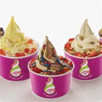 8 Cups With 8X2 Toppings · 8 (eight) - 8oz cups for your favorite fro-yo flavor PLUS 16 (sixteen) toppings!

One flavor...