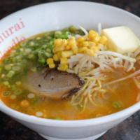 Miso Ramen · Miso is added this Sapporo-style ramen. Please choose either chicken or pork broth. Served w...