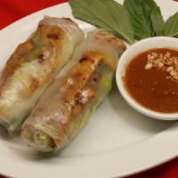 Gói Cuốn Bò Nướng-Grilled Beef Spring Rolls · Grilled beef, rice noodles, lettuce, cucumber, and mint wrapped in rice paper served with pe...