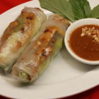 Gối Cuốn Gà Nướng-Grilled Chicken Spring Rolls · Grilled chicken, rice noodles, lettuce, cucumber, and mint wrapped in rice paper served with...
