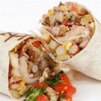 Breakfast Burrito · Starts with eggs, potatoes, and your choice of bacon, sausage or grilled veggies. 400-900 cal.
