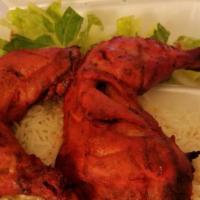 Tandoori Chicken Leg · Chicken marinated in our special blend of spies, prepared in a clay oven.