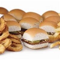 Chicken And Cheese Meal Cal 3220-3360 · 20 piece Chicken Rings, 10 Cheese Sliders, 1 Sck Of French Fries, and 2 Small Soft Drinks. C...