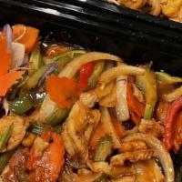 Pad Cashew Nut · Stir-fried with roasted chili paste, onions, celery, carrots, bell peppers, cashew nuts, wit...