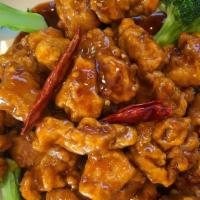 General Tso'S Chicken · Hot and spicy. Crispy breaded chicken sauteed in rich house-made general tso's sauce.