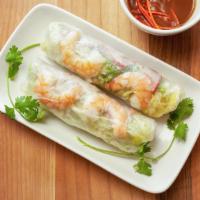 Goi Cuon Tom Thit · 2 pieces. Spring rolls with shrimp and pork.