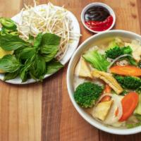 Veggie Noodle Bowl · Vegan. Gluten-Free.Vermicelli noodle with tofu, broccoli, carrots, bok choy and vegetable eg...