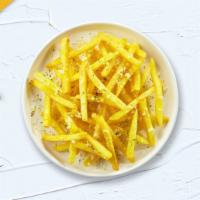 Truffle Parm Fries · Traditional fresh cut french fries topped with truffle oil and grated Parmesan.