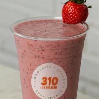Strawberry Nana · 310 unflavored Protein, 310 vanilla creme protein, unsweetened Almond Milk, Strawberries, Ba...