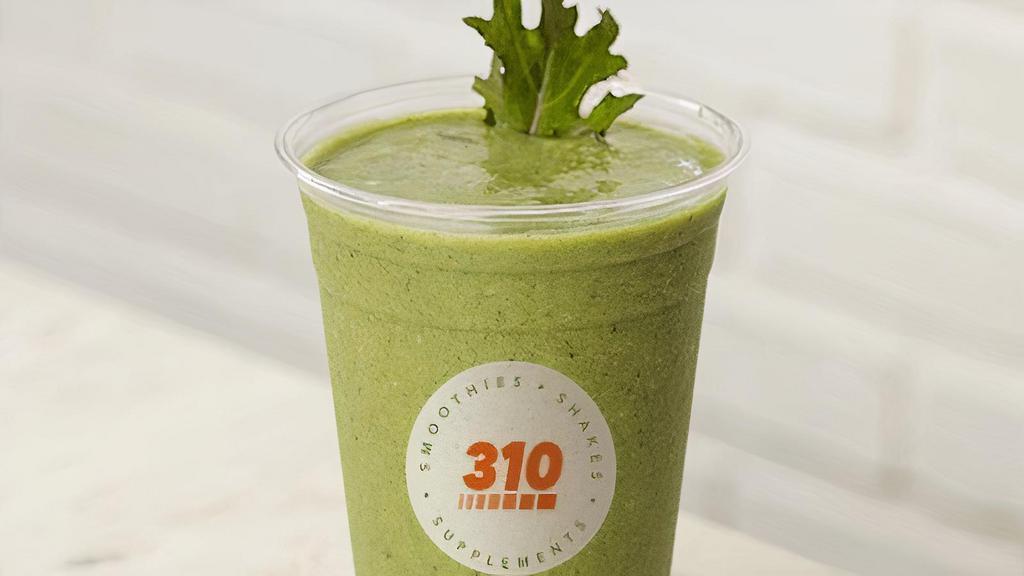 Green Goddess · 310 Unflavored Protein, 310 greens juice, 310 Sour Apple Collagen, apple juice, kale, mango, avocado