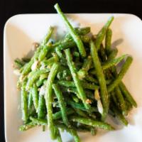 Stir-Fried String Beans · With garlic, dried shrimp, & green onion.