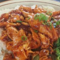 Hot Spicy Chicken · Comes with rice.