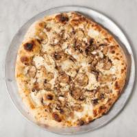 Four Cheese & Mushroom · Mozzarella, gorgonzola, smoked mozzarella, parmesan. 850 cal