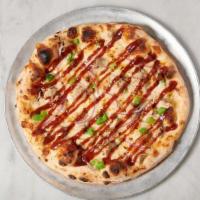 Bbq Chicken · Mozzarella, chicken, chili flake, red onion, green pepper, BBQ sauce. 900 cal