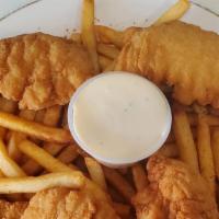 Chicken Strips And Fries · Comes with side of ranch
