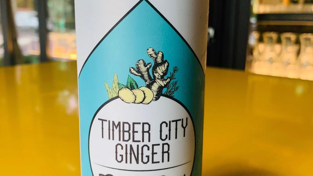 Timber City Ginger Beer · Non-alcoholic ginger beer, zero proof, must be constantly refrigerated, perishable, preservative free