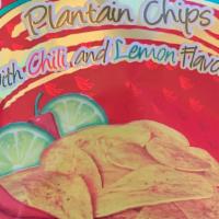 Plantain Chips · Thin and crispy plantain chips that are flavored with chili and lemon. Flavorful but not spi...