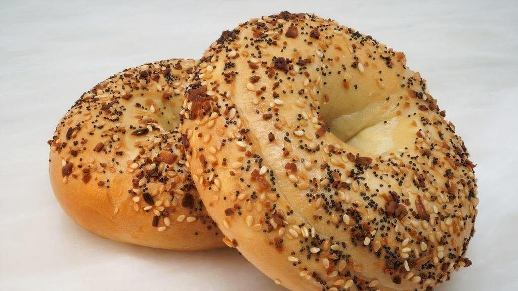 Everything Bagel · When you can't settle on one flavor. Go for the everything bagel. It has all of the best bagel toppings on one delicious bagel.
