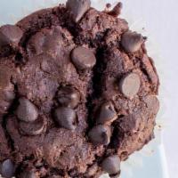 Petunias Double Chocolate Muffin · Lots o' chocolate. Chocolate muffin, chocolate chips. Yes please.