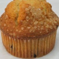 Blueberry Muffin · Hand crafted, fresh baked blueberry muffin with real blueberries, finished with a touch of s...