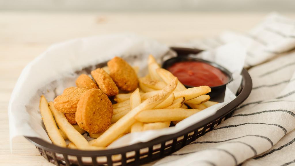 Kids Chicken Nuggets · Served with a drink & your choice of fries, tater tots or rice and beans.