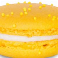 Lemon · Lemon yellow biscuits studded with yellow sprinkles filled with lemon buttercream and a lemo...