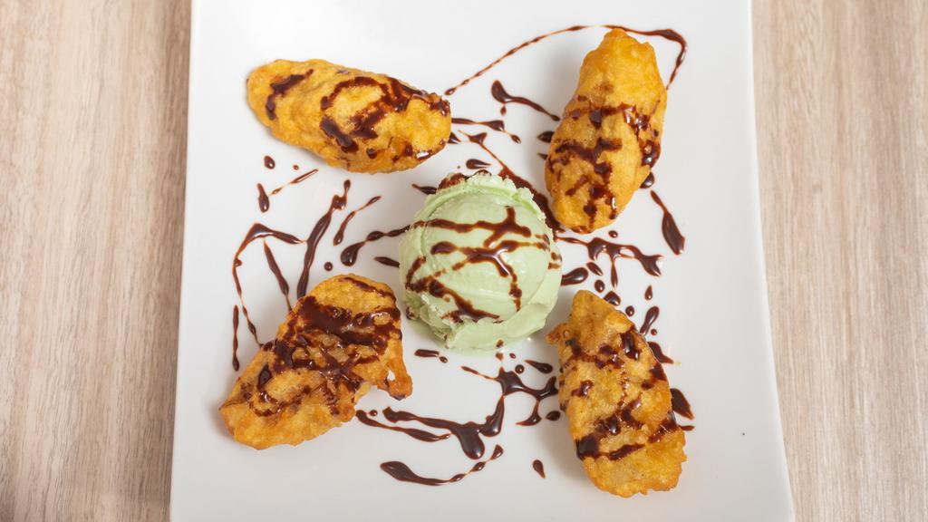 Fried Banana With Lce Cream · Choice of green tea or red bean ice cream.