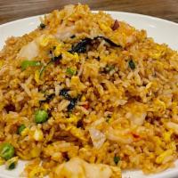 Thai Basil Fried Rice (Beef & Shrimp) · Hot & spicy.