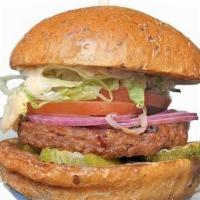 Beyond Classic · #Healthy - Beyond Meat (plant based patty) lettuce, tomato, onion, VG SF sauce, pickles, whe...