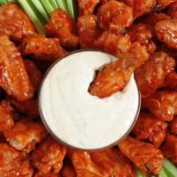 Bone-In Wings (30Pc) · Three flavors. Fresh never frozen chicken wings. Freshly fried to perfection. No RANCH inclu...