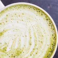 Matcha Tea Latte · Green Matcha, Honey, Vanilla, Choice of Coconut or Almond Milk.