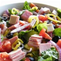  Zuesanti-Pasta Salad · Black forest ham, Genoa salami, provolone cheese, cherry tomato, cucumber, shredded carrot, ...