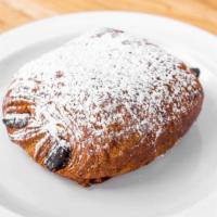 Pain Au Chocolat (Chocolate Croissant) · Traditional Croissant dough filled with Cacao Barry Chocolate bar.