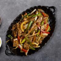 Black Pepper Ginger Beef Special · Stir-fried marinated beef, onions, mushrooms, bell peppers, green onions, black pepper, ging...