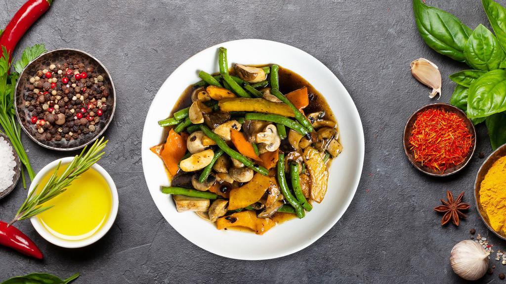 Vegetable Lover Special · Stir-fried mixed vegetables, mushrooms, and garlic in our house stir-fry brown sauce. Served with jasmine white rice or brown rice. Choice of style.